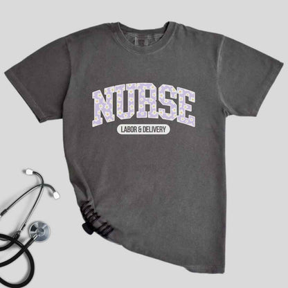 Labor And Delivery L&D Nurse Bright Floral College T-shirt