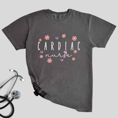 Cardiac Nurse Floral T-shirt