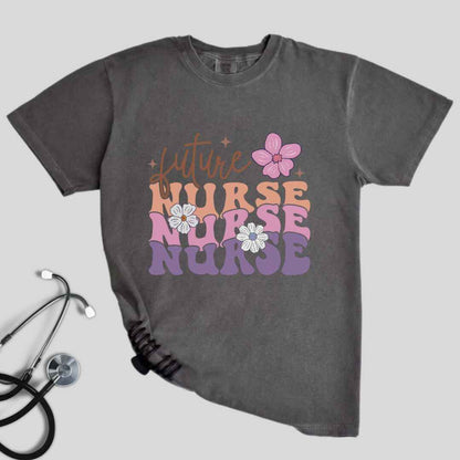 Retro Wavy Future Nurse T-shirt