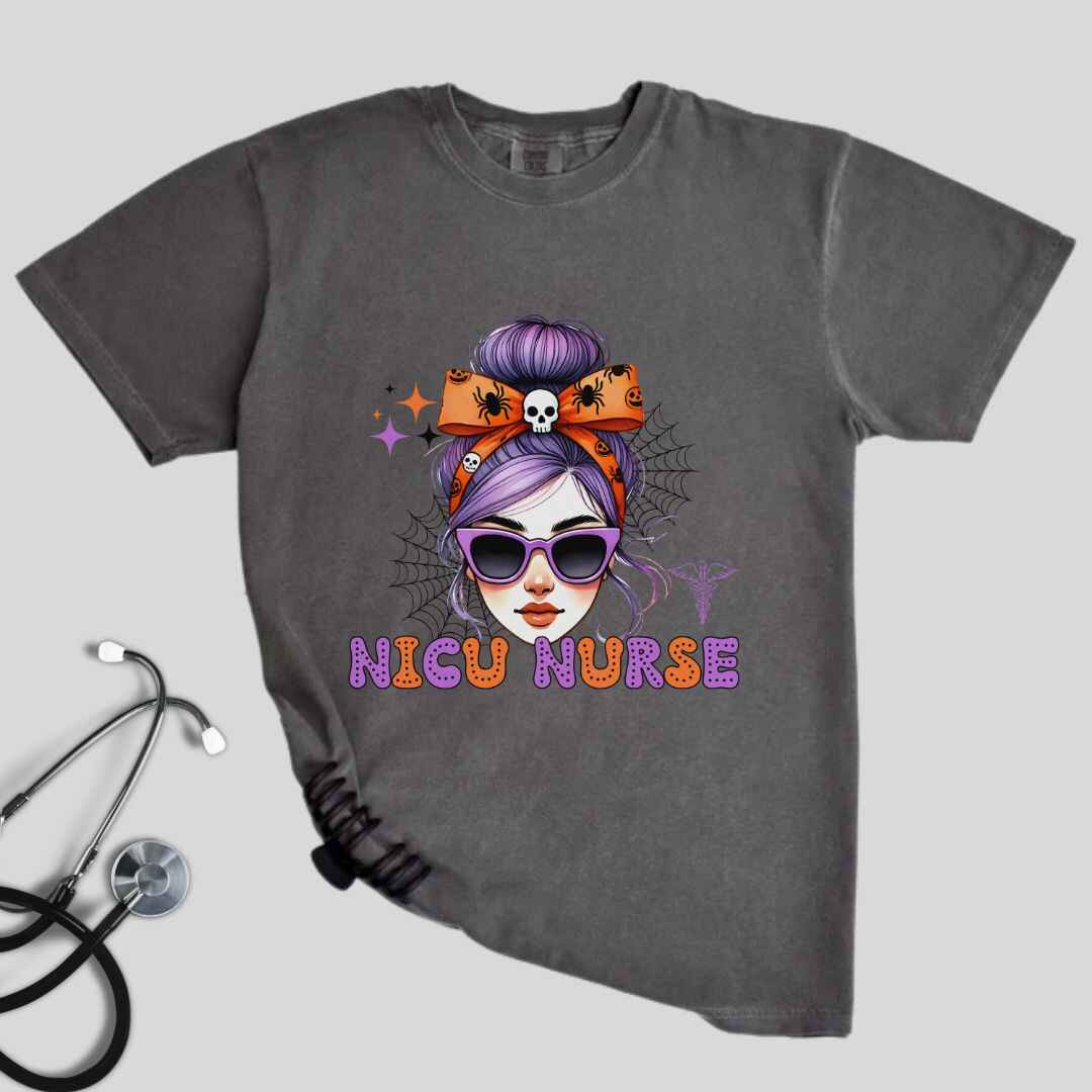 Nicu Neonatal Nurse Messy Hair Halloween T-shirt