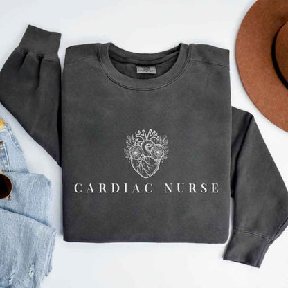 Cardiac Nurse Heart Anatomy Minimalist Sweatshirt