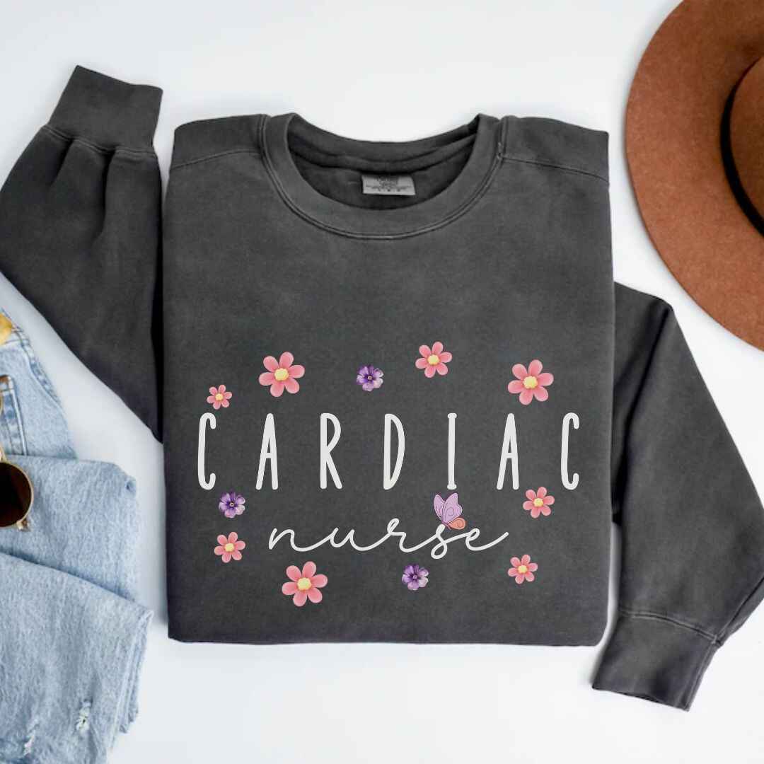 Cardiac Nurse Floral Sweatshirt