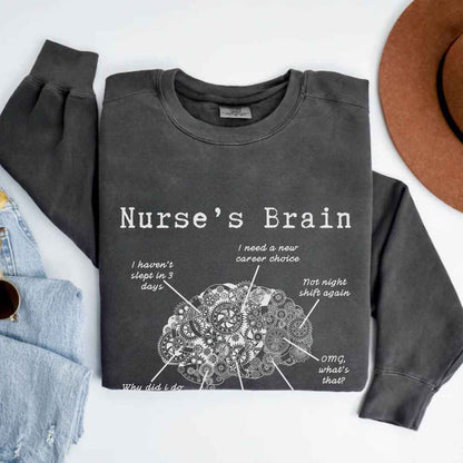 Nurse's Brain Funny Sweatshirt