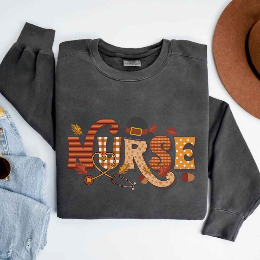 Thanksgiving Fall Nurse Sweatshirt