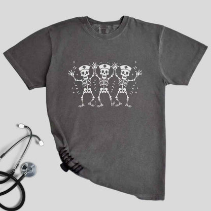 Spooky Dancing Skeletons Funny Nurse T-shirt