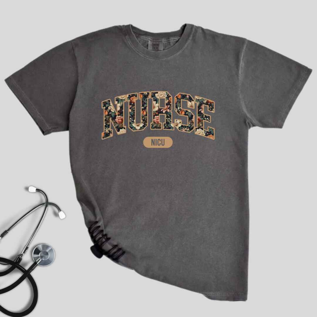 Nicu Neonatal Nurse Fall Floral College T-shirt