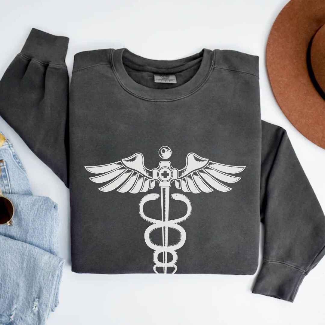 Medical 'Caduceus' Symbol Minimalist Sweatshirt