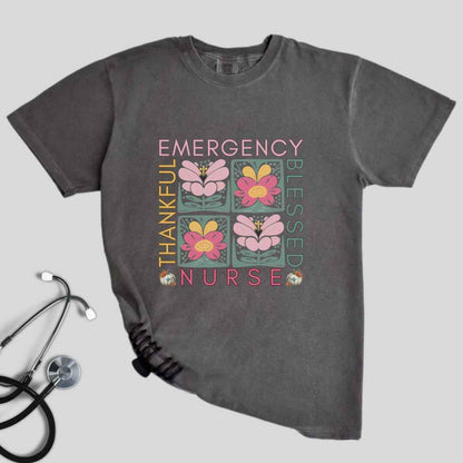 Thankful & Blessed Emergency Nurse Fall T-shirt