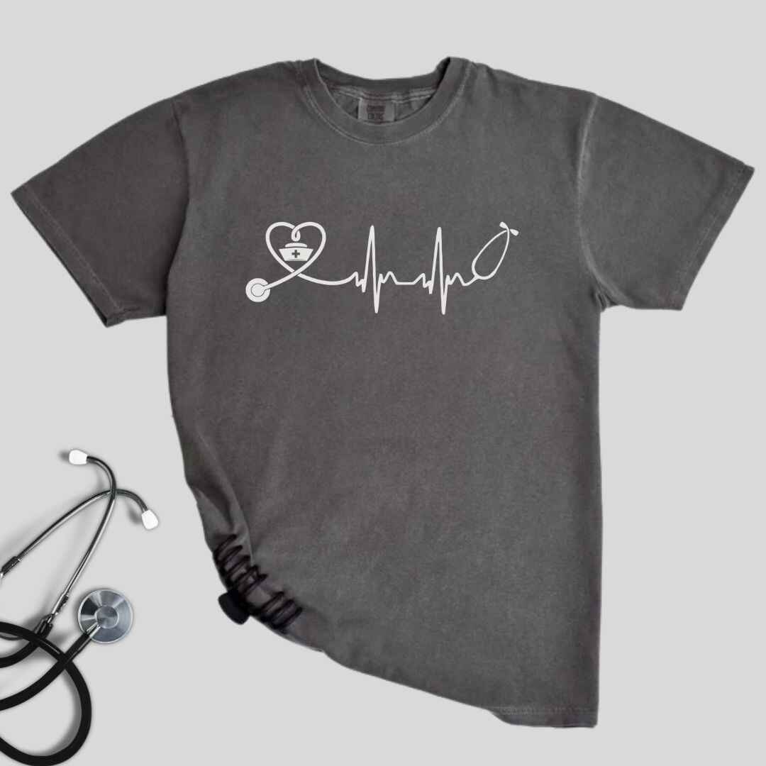 Heart, EKG Stethoscope Minimalist T-shirt