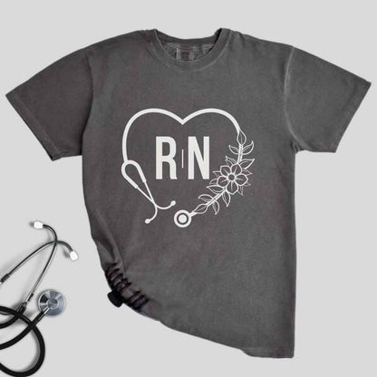 Registered Nurse Heart Stethoscope T-shirt