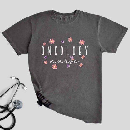 Oncology Nurse Floral T-shirt