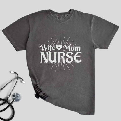 Wife, Mom, Nurse Sun Rays T-shirt