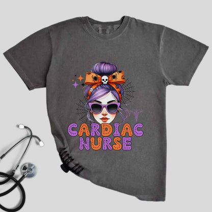 Cardiac Nurse Messy Hair Halloween T-shirt