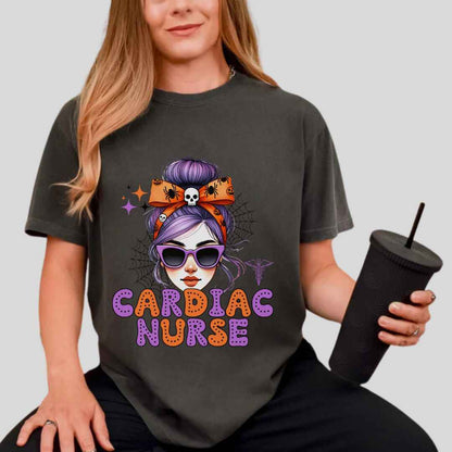 Cardiac Nurse Messy Hair Halloween T-shirt