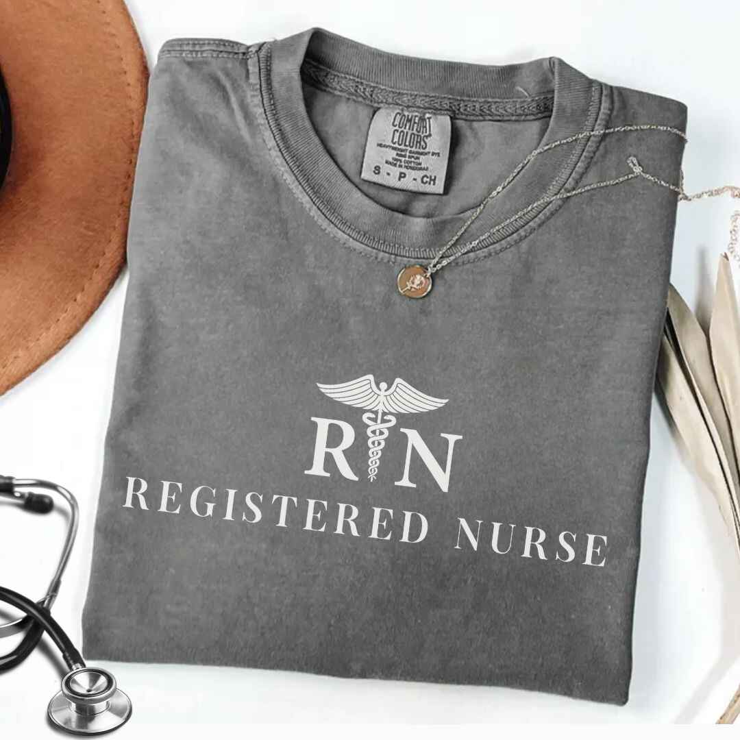 Registered Nurse Medical 'Caduceus' Symbol Minimalist T-shirt