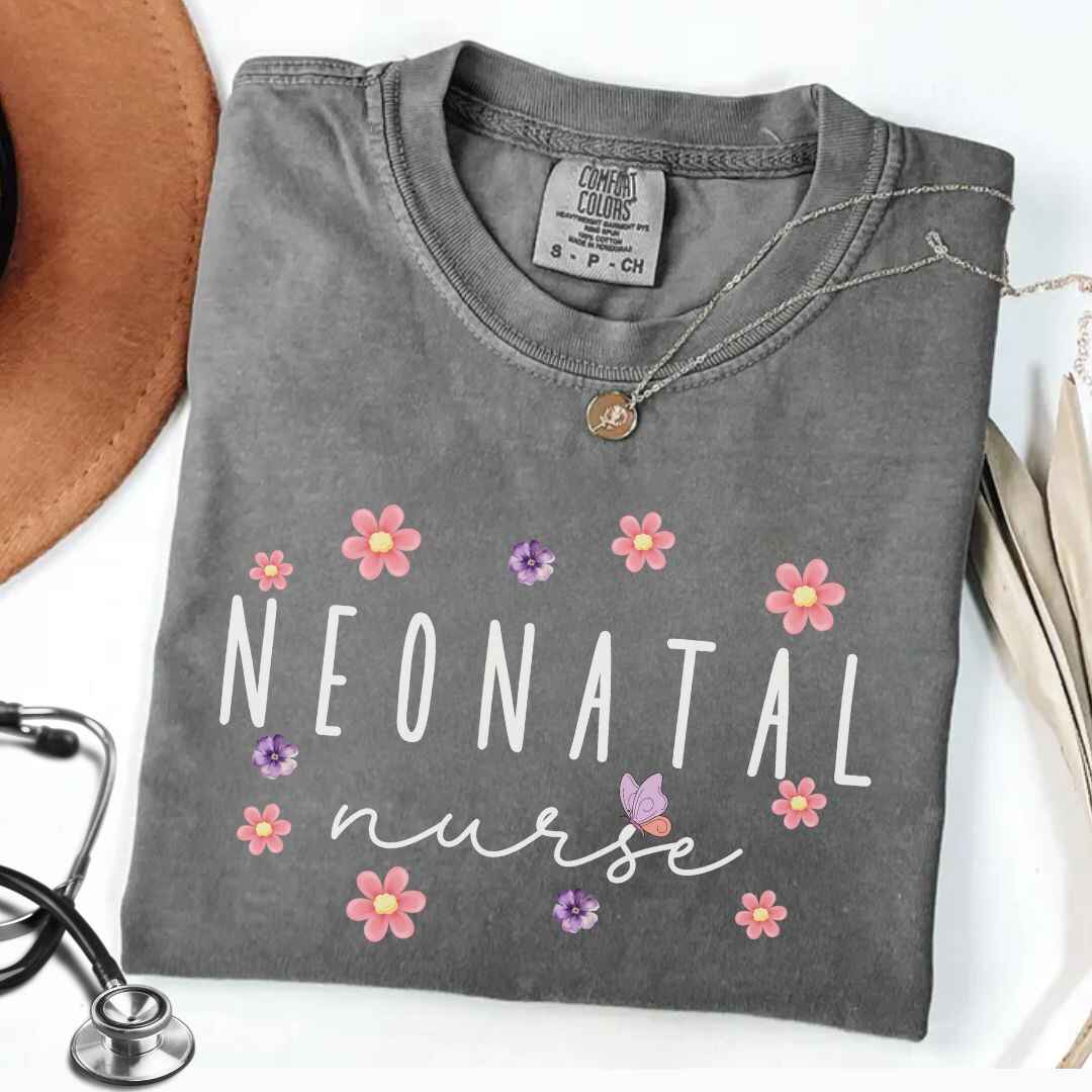 Nicu Neonatal Nurse Floral T-shirt