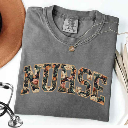 General Nurse Fall Floral College T-shirt