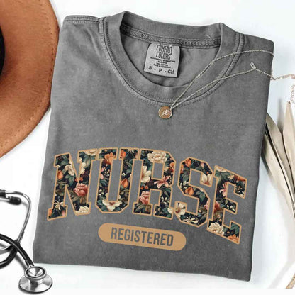 Registered Nurse Fall Floral College T-shirt