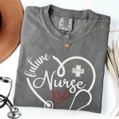 Future Nurse Heart Stethoscope T-shirt