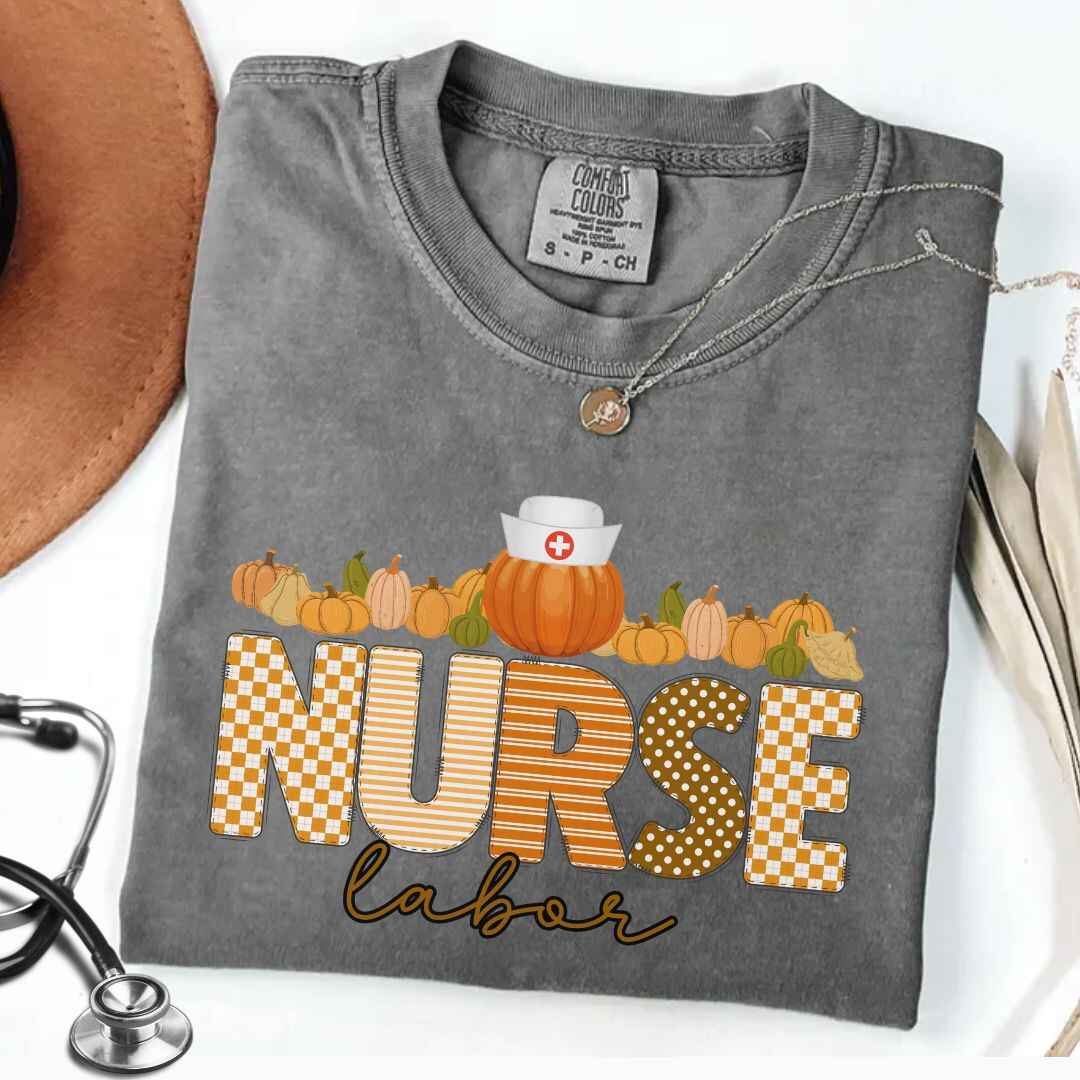 Labor And Delivery L&D Pumpkin Fall Nurse T-shirt