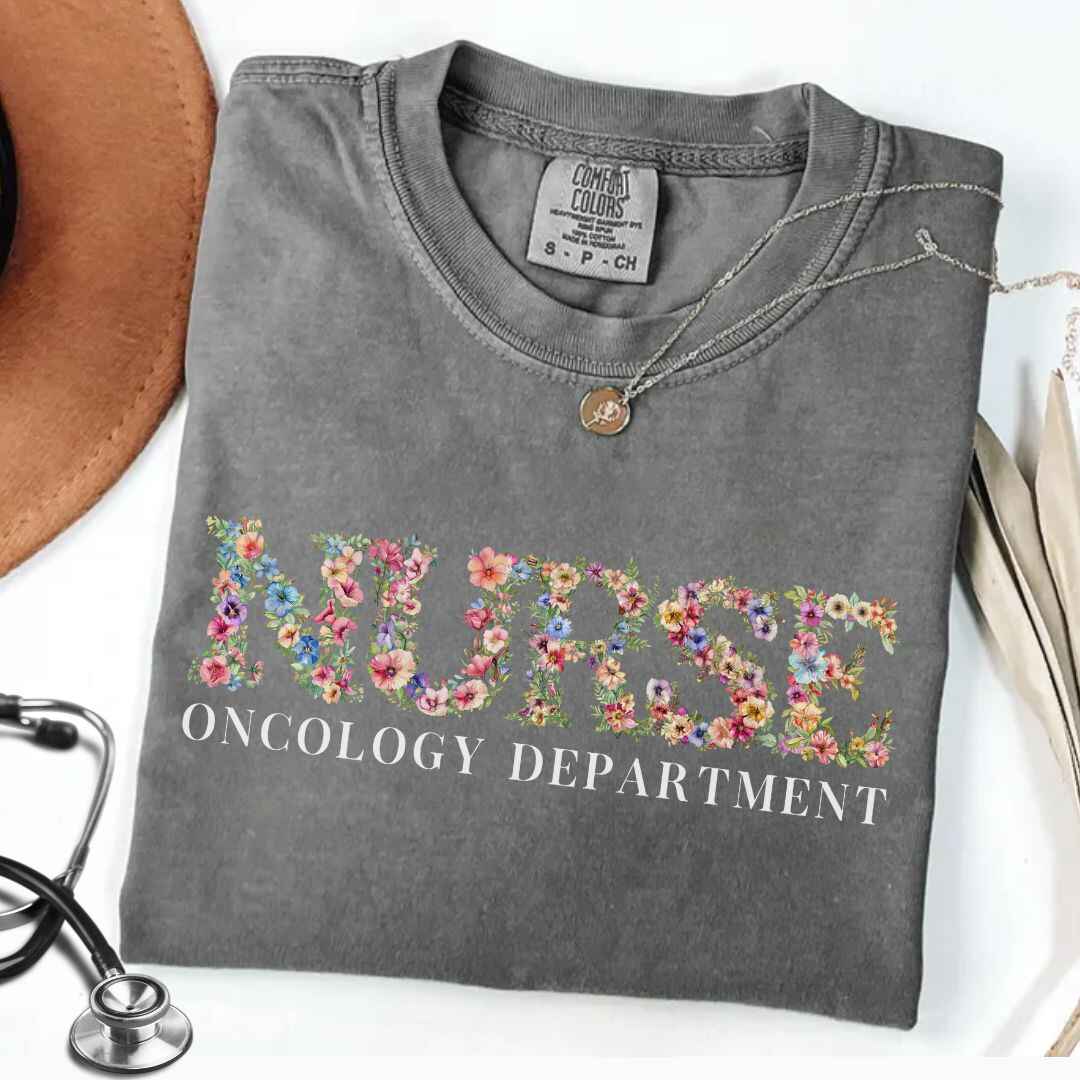 Oncology Nurse Oncology Department Floral T-shirt