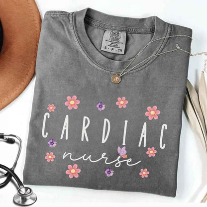 Cardiac Nurse Floral T-shirt