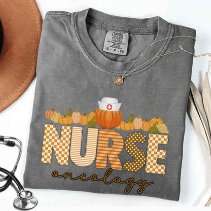 Oncology Nurse Pumpkin Fall T-shirt