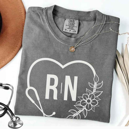 Registered Nurse Heart Stethoscope T-shirt