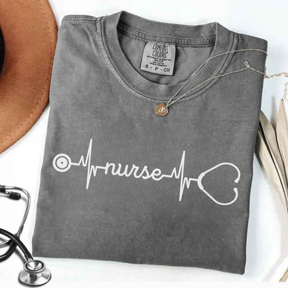 Minimalist Nurse EKG Stethoscope T-shirt