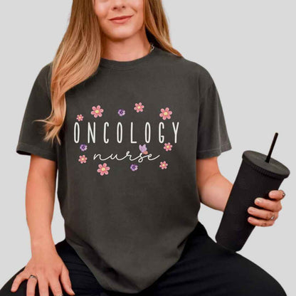 Oncology Nurse Floral T-shirt