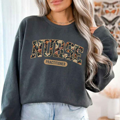 Nurse Practitioner Fall Floral College Sweatshirt