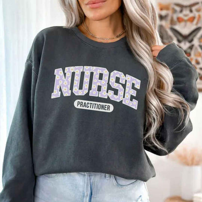 Nurse Practitioner Bright Floral College Sweatshirt