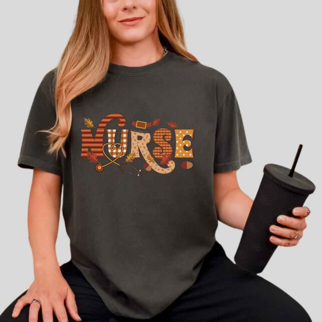 Thanksgiving Fall Nurse T-shirt