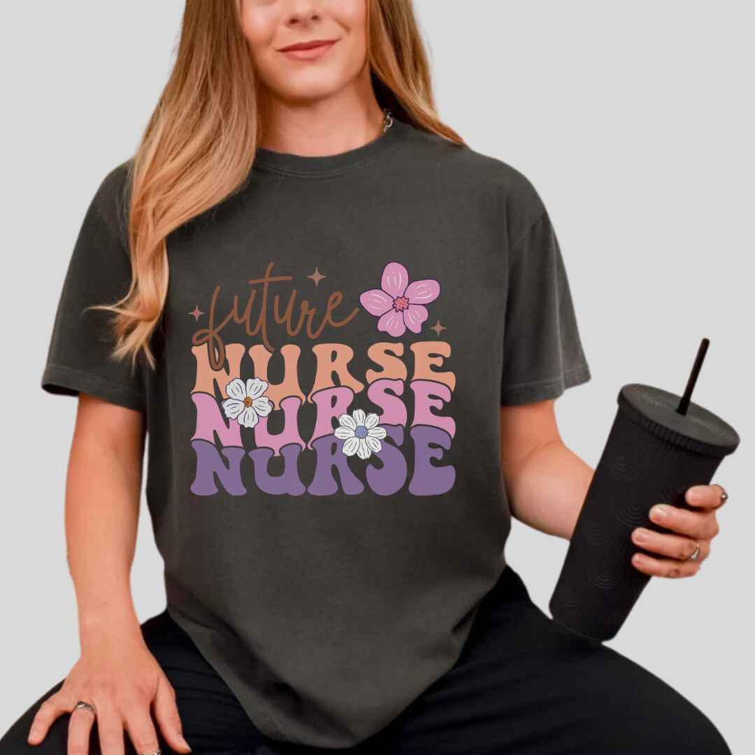 Retro Wavy Future Nurse T-shirt