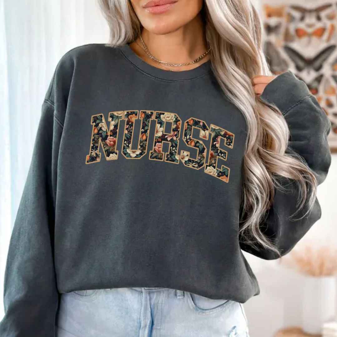 General Nurse Fall Floral College Sweatshirt