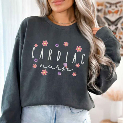 Cardiac Nurse Floral Sweatshirt