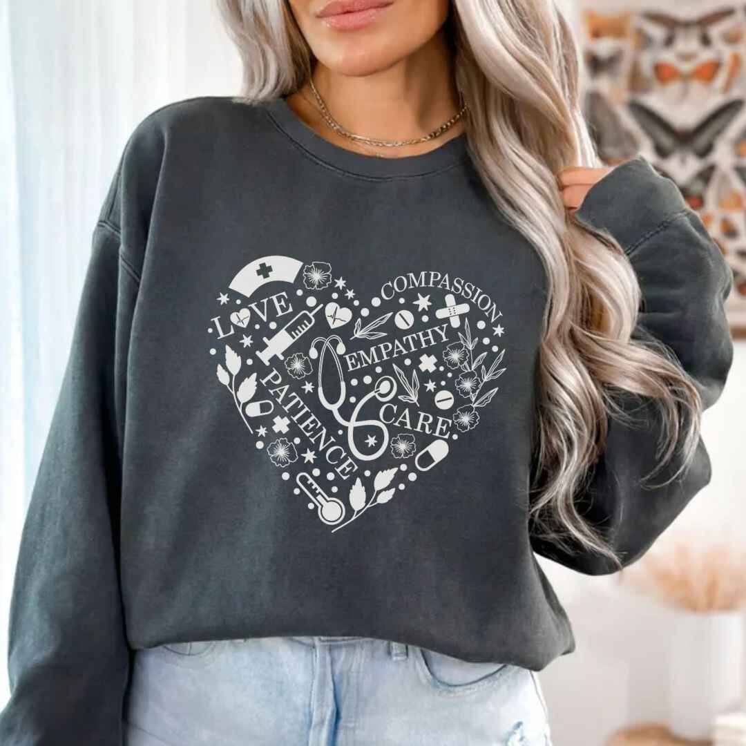 Love, Compassion, Empathy Heart Sweatshirt