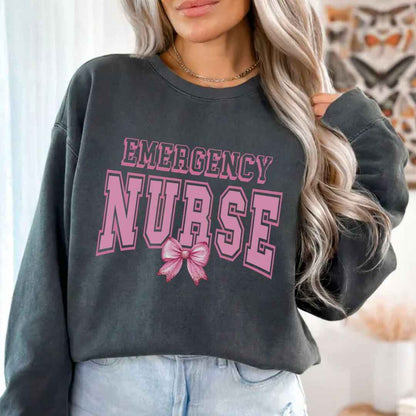 Emergency Nurse College Coquette Sweatshirt