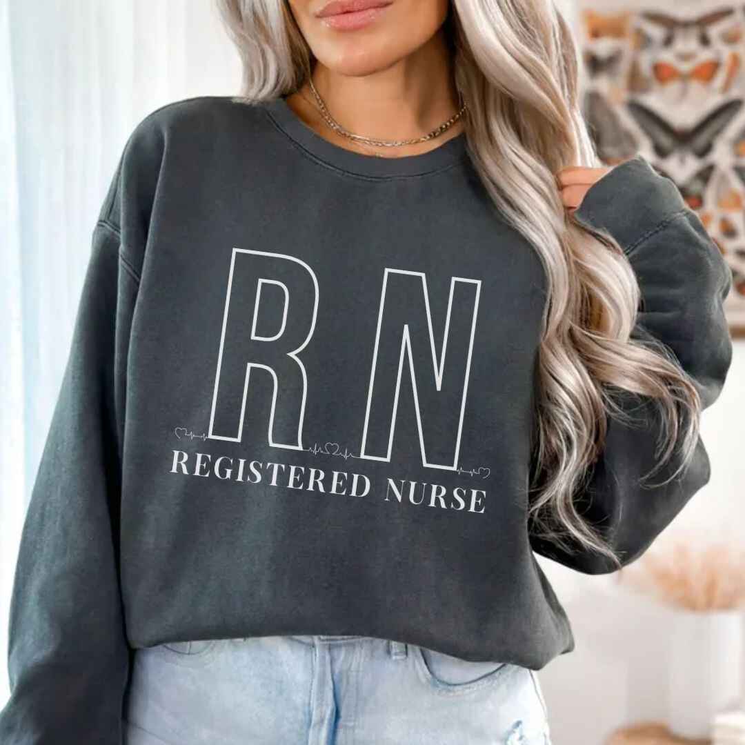 Registered Nurse RN EKG Minimalist Sweatshirt