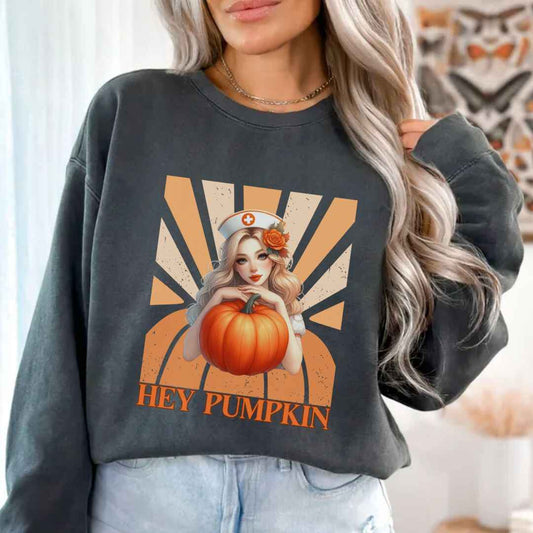 Hey Pumpkin Fall Nurse Sweatshirt