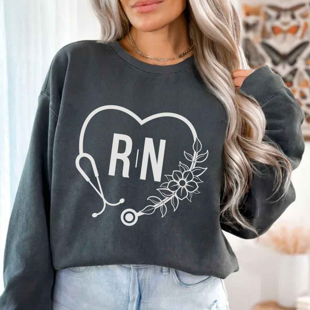 Registered Nurse Heart Stethoscope Sweatshirt