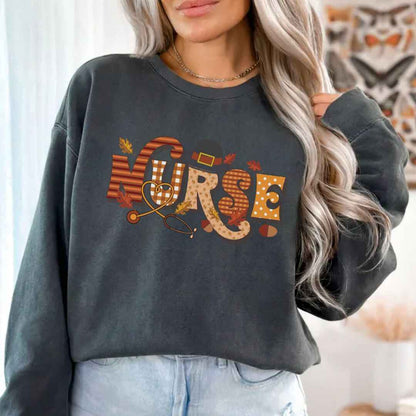 Thanksgiving Fall Nurse Sweatshirt