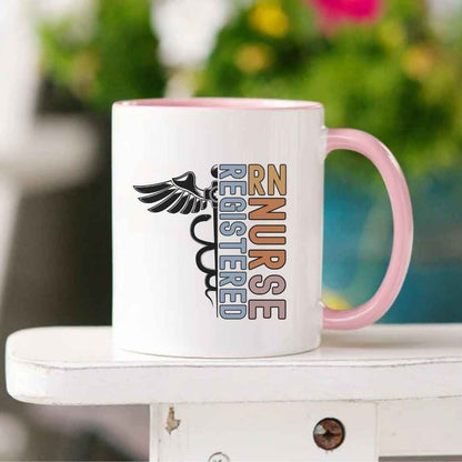 Registered Nurse Half RN_ Half Medical Caduceus Symbol_ Mug