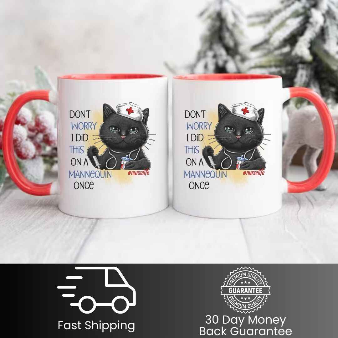 Funny Cat Nurse Mug