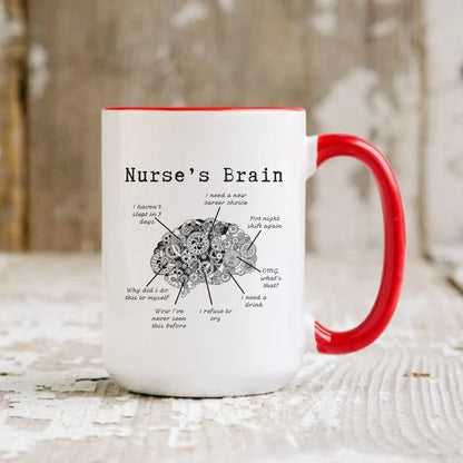 Nurse's Brain Funny Nurse Mug