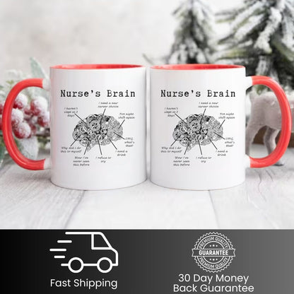 Nurse's Brain Funny Nurse Mug