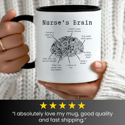 Nurse's Brain Funny Nurse Mug