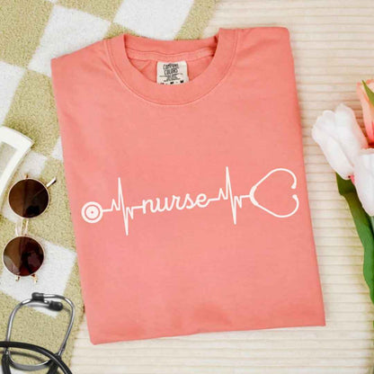 Minimalist Nurse EKG Stethoscope T-shirt