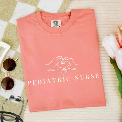 Pediatric Nurse 'Heart Hands' Minimalist T-shirt