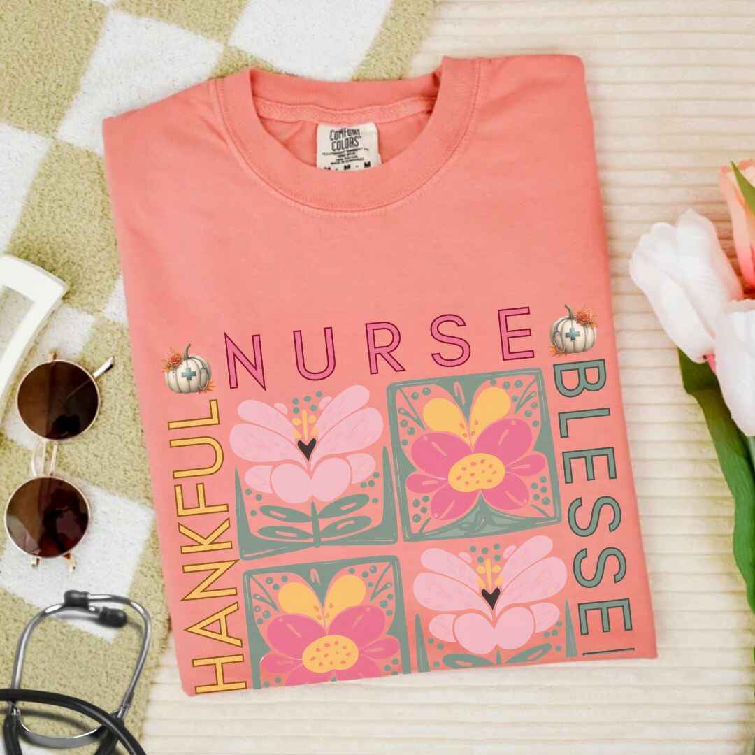 Thankful & Blessed General Nurse Fall T-shirt